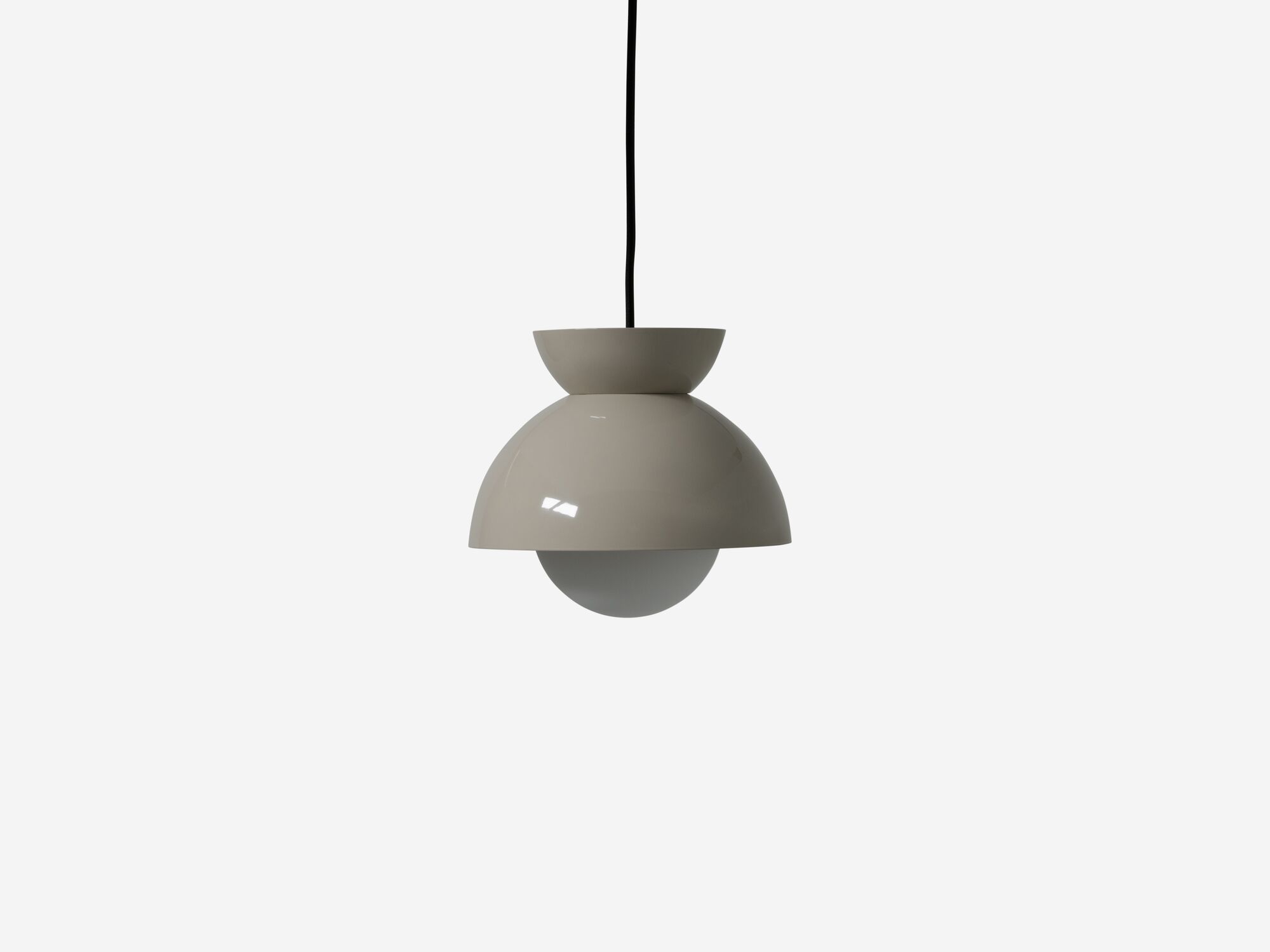 Modern grey pendant lamp with light off